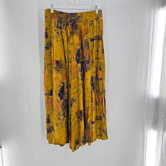 Marsha Brander Componix Size 14 Floral Culottes Split Skirt‎ Gaucho Pants Yellow - Picture 4 of 8